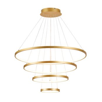 Pendente Alumínio Dourado e Silicone 20×40×60×80CM - Sindora DCD03011