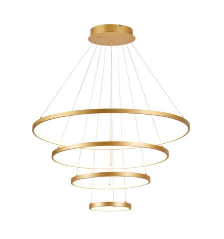 Pendente Alumínio Dourado e Silicone 20×40×60×80CM - Sindora DCD03011