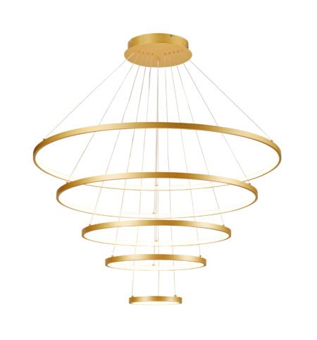 Pendente Alumínio Dourado e Silicone 20×40×60×80×100CM - Sindora QD05453