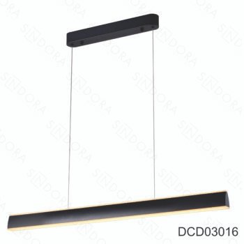 Pendente Alumínio Preto e Acrílico 100x3,5x200CM – Sindora DCD03016