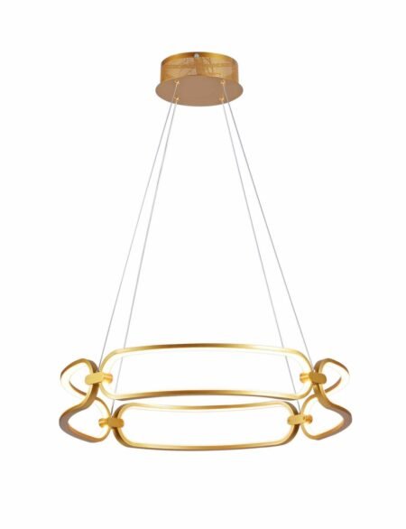 Pendente Metal Escovado Dourado e Silicone 60x12CM – Sindora DCD03035