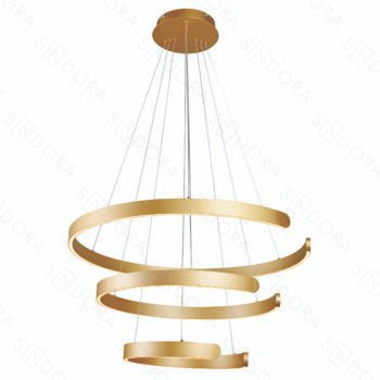 Pendente Alumínio Dourado e Silicone 40×60×80CM – Sindora DCD03042