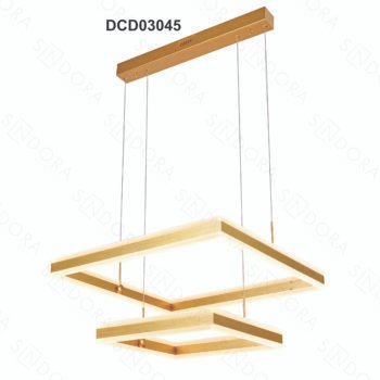 Pendente Alumínio Escovado Dourado e Acrílico 40×60CM- Sindora DCD03045