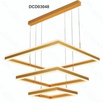 Pendente Alumínio Escovado Dourado e Acrílico 40×60×80CM - Sindora DCD03048