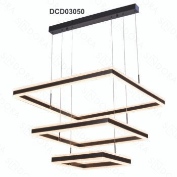 Pendente Alumínio Escovado Preto e Acrílico 40x60x80CM - Sindora DCD03050