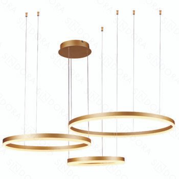 Pendente Alumínio Dourado e Acrílico 40×60×80CM – Sindora QD05348