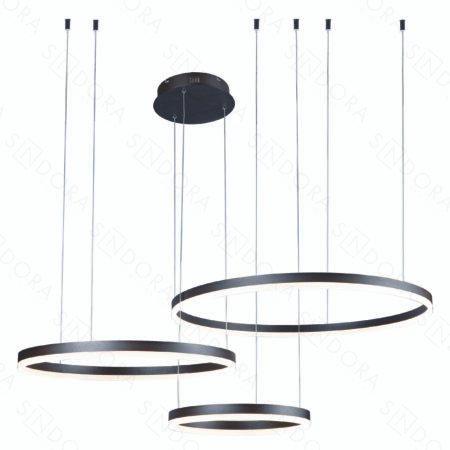 Pendente Alumínio Preto e Acrílico 40×60×80CM – Sindora QD05349