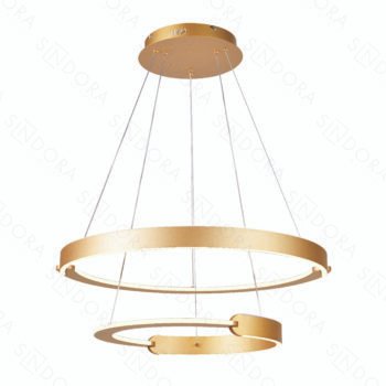 Pendente Alumínio Dourado e Acrílico 40×60CM - Sindora DCD03086