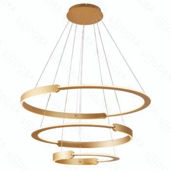 Pendente Alumínio Dourado e Acrílico 40×60×80CM - Sindora DCD03087