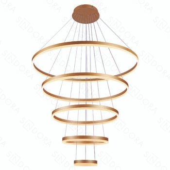 Pendente Alumínio Dourado e Acrílico 20×40×60×80×100CM - Sindora DCD03091