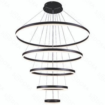 Pendente Alumínio Preto e Acrílico 20×40×60×80×100CM- Sindora DCD03093
