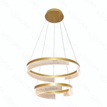 Pendente Sindora Alumínio Escovado Dourado e Acrílico 40×60CM – Sindora DCD03160