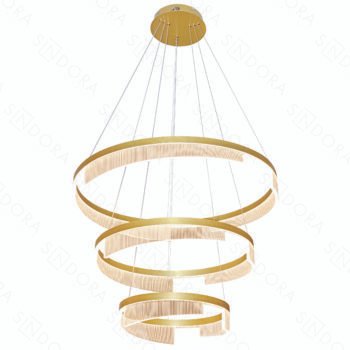Pendente Alumínio Escovado Dourado e Acrílico 40×60×80CM – Sindora DCD03161