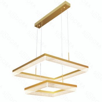 Pendente Alumínio Escovado Dourado 40×60CM – Sindora DCD03162