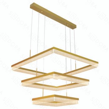 Pendente Alumínio Escovado Dourado 40×60×80CM – Sindora DCD03163