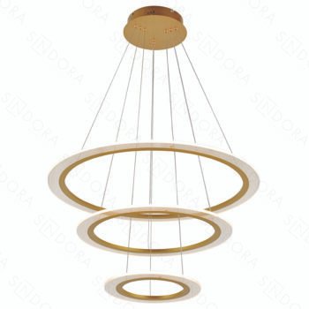 Pendente Alumínio Dourado e Acrílico 30×50×70CM – Sindora DCD03179