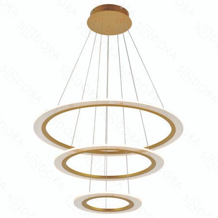 Pendente Alumínio Dourado e Acrílico 30×50×70CM – Sindora DCD03179