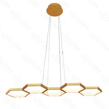 Pendente Alumínio Dourado e Acrílico 90x35CM – Sindora DCD03180