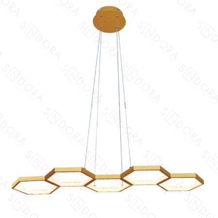 Pendente Alumínio Dourado e Acrílico 90x35CM – Sindora DCD03180