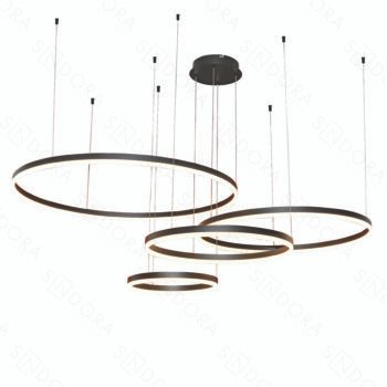 Pendente Alumínio Preto e Acrílico 40×60×80×100CM – Sindora DCD03195