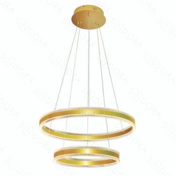 Pendente Metal Dourado Escovado e Acrílico 40×60CM - Sindora DCD03241