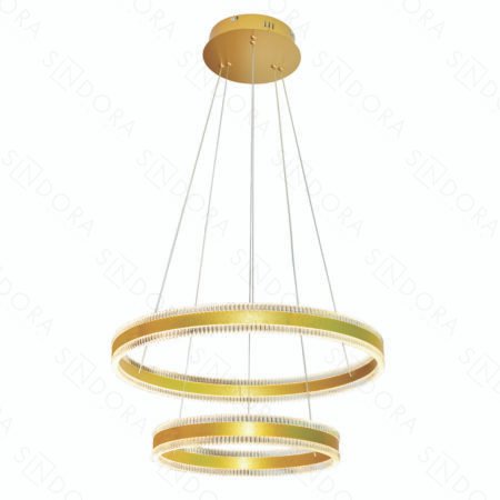 Pendente Metal Dourado Escovado e Acrílico 40×60CM - Sindora DCD03241