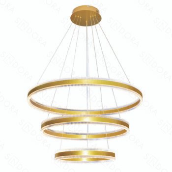 Pendente Metal Dourado Escovado 40×60×80CM – Sindora DCD03242