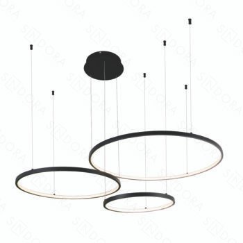 Pendente Alumínio Preto e Silicone 40×60×80CM – Sindora QD05363
