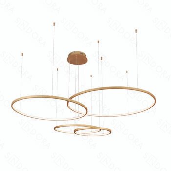 Pendente Alumínio Dourado e Silicone 40×60×80×100CM – Sindora QD05364
