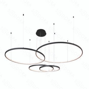 Pendente Alumínio Preto e Silicone 40×60×80×100CM – Sindora QD05365