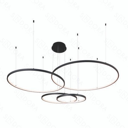Pendente Alumínio Preto e Silicone 40×60×80×100CM – Sindora QD05365