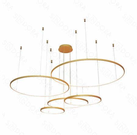 Pendente Alumínio Dourado e Silicone 40×60×80×100×120CM QD05366