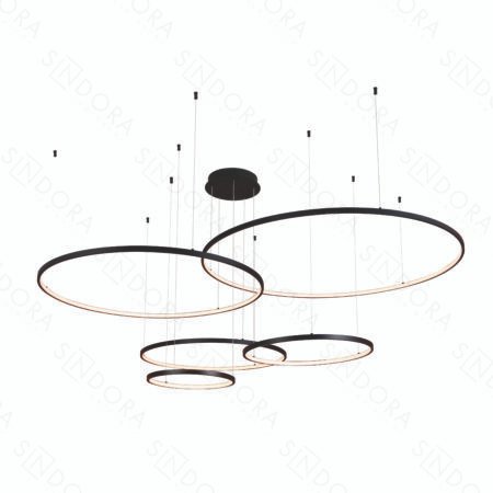 Pendente Alumínio Preto e Silicone 40×60×80×100×120CM – Sindora QD05367
