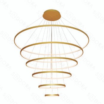 Pendente Alumínio Dourado e Silicone 20×40×60×80×100×120CM – Sindora QD05447