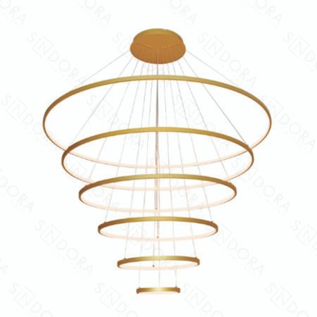Pendente Alumínio Dourado e Silicone 20×40×60×80×100×120CM – Sindora QD05447
