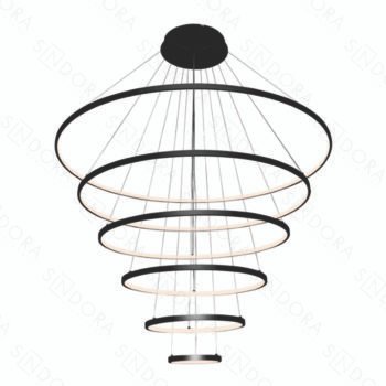 Pendente Alumínio Preto e Silicone 20×40×60×80×100×120CM – Sindora QD05448