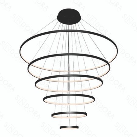 Pendente Alumínio Preto e Silicone 20×40×60×80×100×120CM – Sindora QD05448