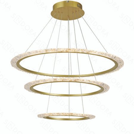 Pendente Alumínio Escovado Dourado 40×60×80CM – Sindora DCD03289