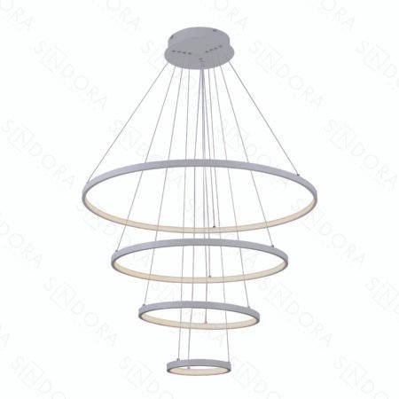 Pendente Alumínio Cinza e Silicone 20×40×60×80CM - Sindora DCD03294