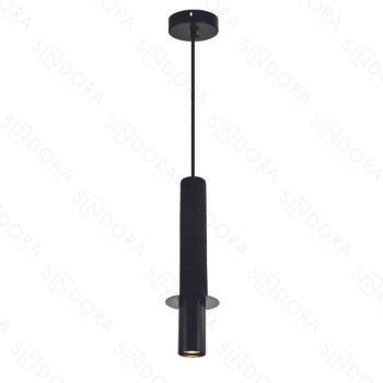 Pendente em Metal Preto com Concreto Preto 6x41,5 - Sindora DCD04083