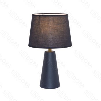 Abajur em Metal Preto com cúpula de Linho 25x43CM - Sindora DCT00535
