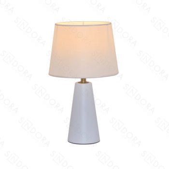 Abajur em Metal Branco com cúpula de Linho 25x43CM - Sindora DCT00536
