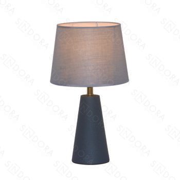 Abajur em Metal Cinza com cúpula de Linho 25x43CM - Sindora DCT00537