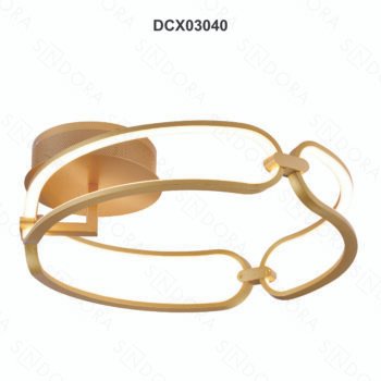 Plafon Metal Escovado Dourado e Silicone 45CM – Sindora DCX03040
