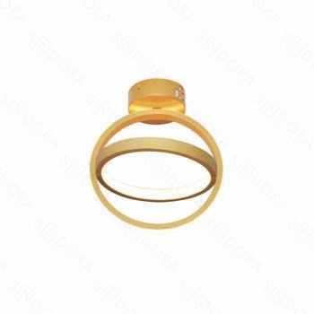 Plafon Alumínio Dourado e Silicone 25x22cm - Sindora DCX03211