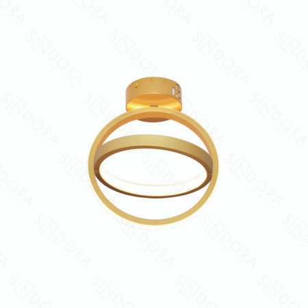Plafon Alumínio Dourado e Silicone 25x22cm - Sindora DCX03211