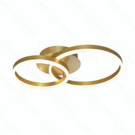 Plafon Alumínio Dourado Escovado e Acrílico 30×40CM - Sindora DCX03224