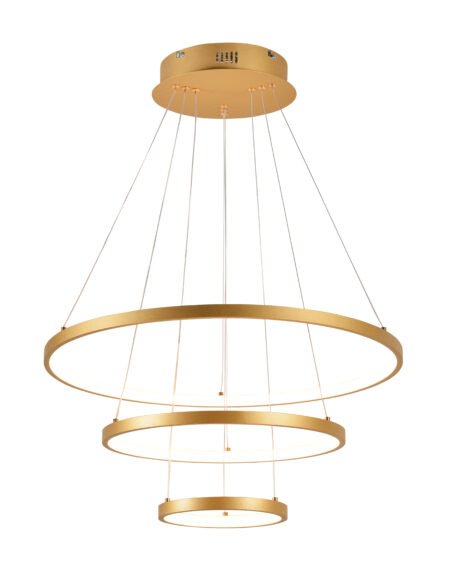 Pendente Alumínio Dourado e Silicone 20×40×60CM – Sindora QD05311