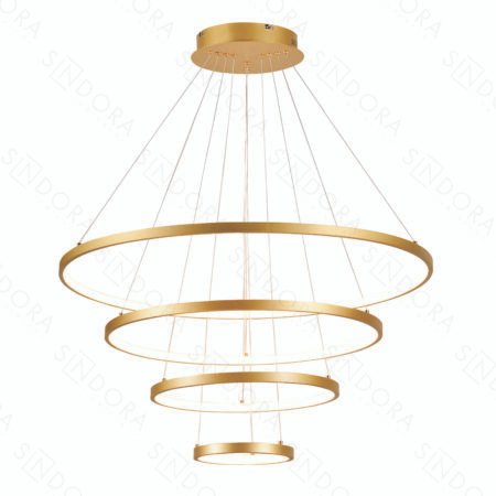 Pendente Alumínio Dourado e Silicone 20×40×60×80CM – Sindora QD05455