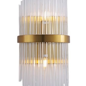 Arandela Metal Bronze e Vidro Transparente 22×55 cm – Sindora DCB00233